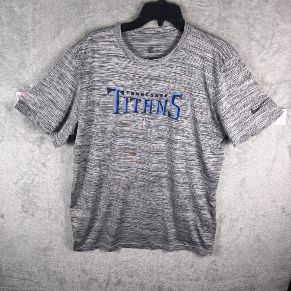 Nike Tennessee Titans NFL Dri-FIT Grey Space Dye Graphic T-Shirt Mens Large L
